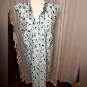 Reel Legends Mariner Shirt Dreas with Pelican Print Fishing Boating Sleeveless